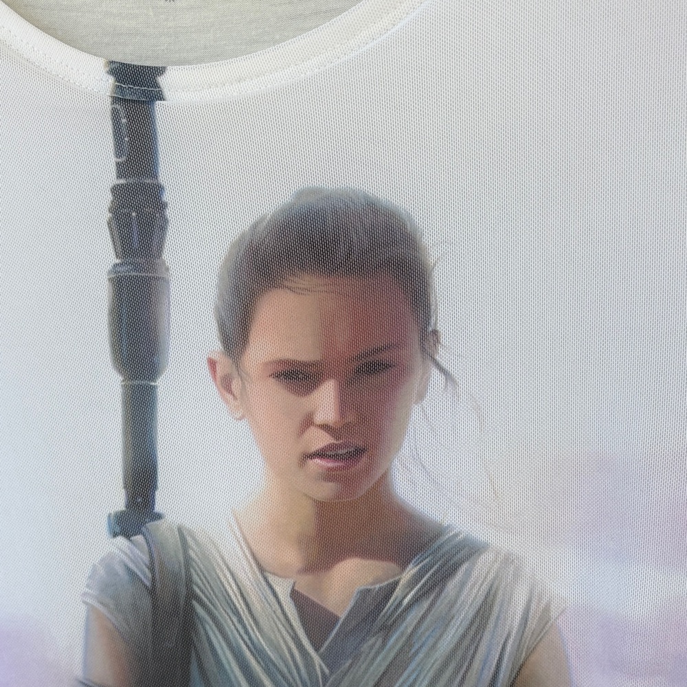 Star Wars White and Gray Dress with Rey and BB-8 - Picture 3 of 7